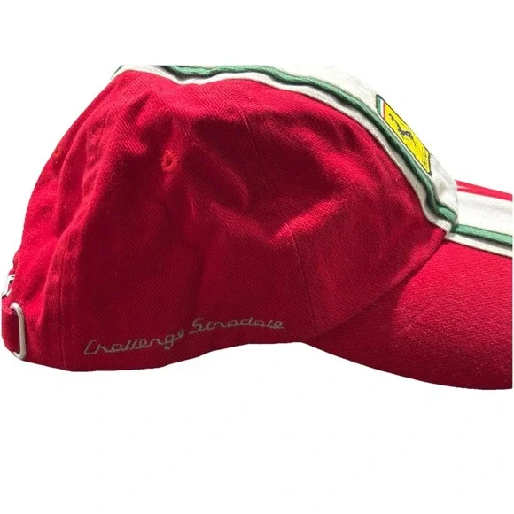 Rare Vintage 90's Ferrari Challenge Stradale Striped Adjustable Racing Cap